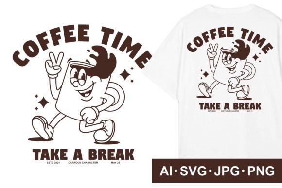 Cartoon Character of Coffee: A Designer's Stitch Test